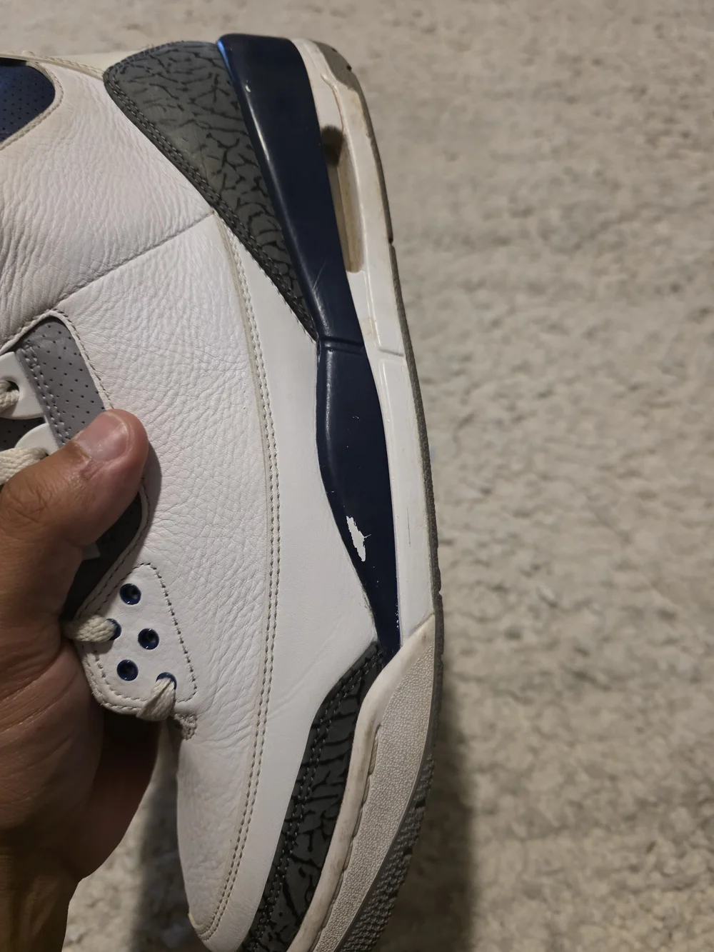 Nike Air Jordan 3 Retro Men’s Sneakers - White/Gray/Navy